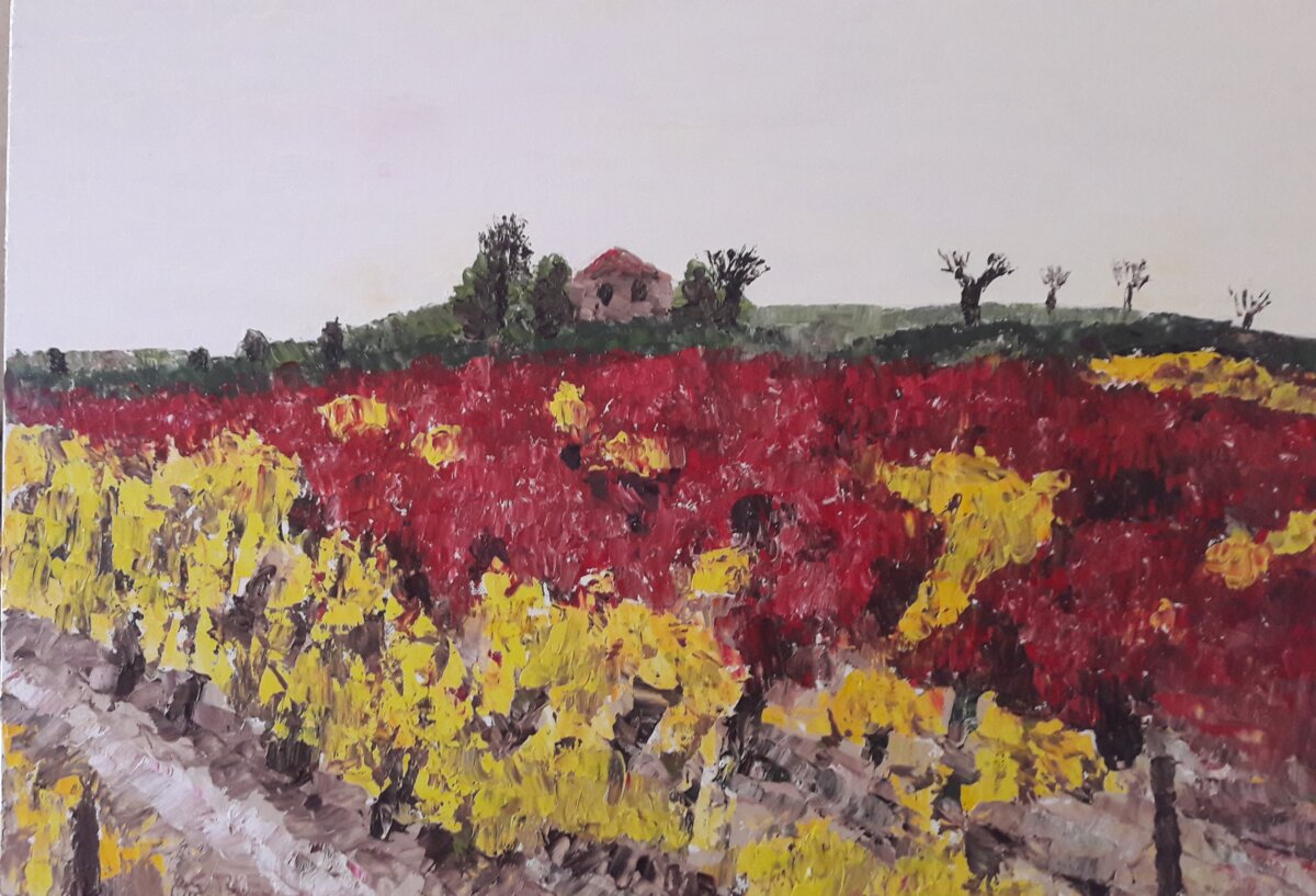 Vignes rouges et jaunes